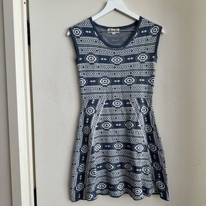 Pink Rose Aztec Print Mini Dress